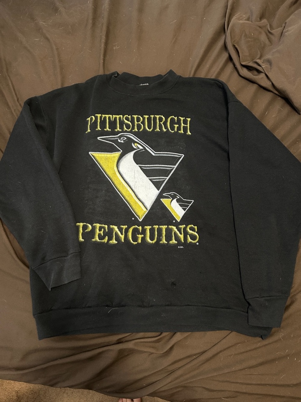 VINTAGE PITTSBURGH PENGUINS tultex Black Crewneck